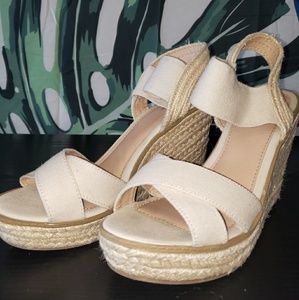 Tan wedge sandal
